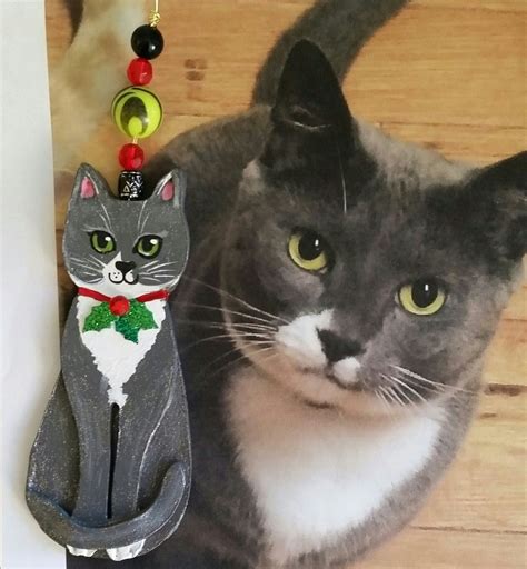 personalized ornaments with cats|custom cat christmas ornaments.